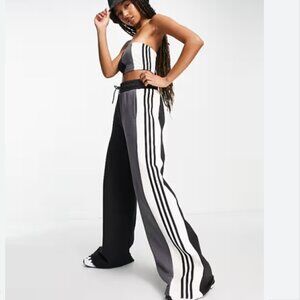 Brand New Women's adidas Colourblock Wide Leg Pants